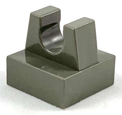Lego (U) ~ Tile Modified 1 x 1 with Clip ~ [Dark Gray]