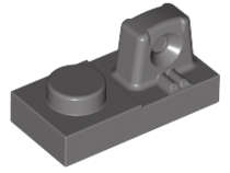 Lego (U) ~ Hinge Plate 1 x 2 Locking with 1 Finger on Top ~ [Dark Gray]