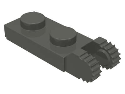 Lego (U) ~ Hinge Plate 1 x 2 Locking with 2 Fingers on End ~ [Dark Gray]