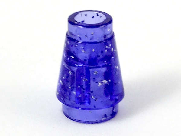 Lego (N) ~ Cone 1 x 1 with Top Groove ~ [Glitter Trans-Purple]