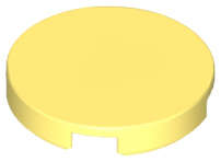 Lego (N) ~ Tile Round 2 x 2 with Bottom Stud Holder ~ [Bright Light Yellow]