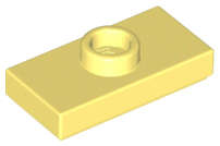 Lego (N) ~ Plate Modified 1 x 2 with 1 Stud with Groove and Bottom Stud Hold ~ [Bright Light Yellow]