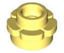 Lego (N) ~ Plate Round 1 x 1 with Flower Edge (5 Petals) ~ [Bright Light Yellow]