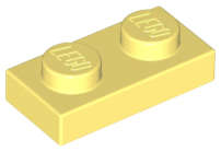 Lego (N) ~ Plate 1 x 2 ~ [Bright Light Yellow]