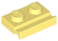 Lego (N) ~ Plate Modified 1 x 2 with Door Rail ~ [Bright Light Yellow]