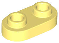 Lego (N) ~ Plate Round 1 x 2 with Open Studs ~ [Bright Light Yellow]