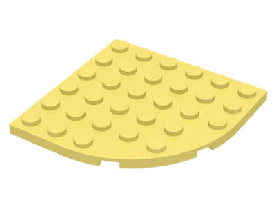 Lego (U) ~ Plate Round Corner 6 x 6 ~ [Bright Light Yellow]
