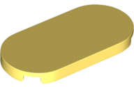 Lego (N) ~ Tile Round 2 x 4 Oval ~ [Bright Light Yellow]