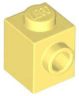 Lego (N) ~ Brick Modified 1 x 1 with Stud on Side ~ [Bright Light Yellow]