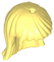 Lego (N) ~ Mini Doll Hair Friends Long Straight Hole on Top and Left ~ [Bright Light Yellow]