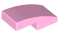 Lego (N) ~ Slope Curved 2 x 1 x 2/3 ~ [Bright Pink]