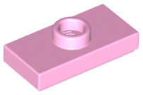 Lego (N) ~ Plate Modified 1 x 2 with 1 Stud with Groove and Bottom Stud Holder (Jump ~ [Bright Pink]