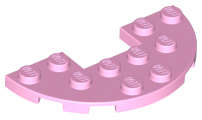 Lego (N) ~ Plate Round Half 3 x 6 with 1 x 2 Cutout ~ [Bright Pink]