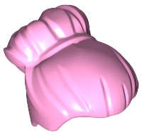 Lego (N) ~ Minifigure Hair Female with Large High Bun ~ [Bright Pink]