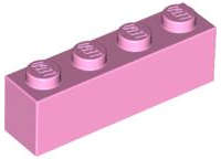 Lego (U) ~ Brick 1 x 4 ~ [Bright Pink]