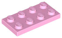 Lego (N) ~ Plate 2 x 4 ~ [Bright Pink]