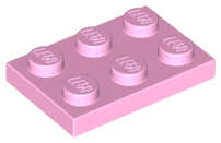 Lego (N) ~ Plate 2 x 3 ~ [Bright Pink]