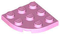 Lego (N) ~ Plate Round Corner 3 x 3 ~ [Bright Pink]