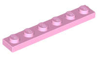 Lego (N) ~ Plate 1 x 6 ~ [Bright Pink]