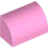 Lego (N) ~ Slope Curved 1 x 2 with Bottom Stud Holder ~ [Bright Pink]