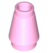 Lego (N) ~ Cone 1 x 1 with Top Groove ~ [Bright Pink]
