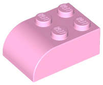 Lego (N) ~ Slope Curved 3 x 2 with 4 Studs ~ [Bright Pink]