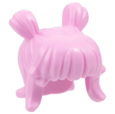 Lego (N) ~ Minifigure Hair Female Space Buns and Thick Bangs ~ [Bright Pink]