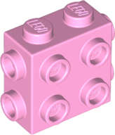 Lego (N) ~ Brick Modified 1 x 2 x 1 2/3 with Studs on Side and Ends ~ [Bright Pink]