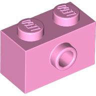 Lego (N) ~ Brick Modified 1 x 2 with Stud on Side with Bottom Stud Holder ~ [Bright Pink]