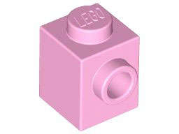 Lego (U) ~ Brick Modified 1 x 1 with Stud on Side ~ [Bright Pink]