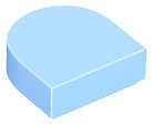 Lego (N) ~ Tile Round 1 x 1 Half Circle Extended ~ [Bright Light Blue]