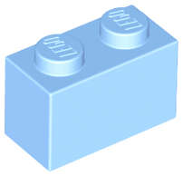 Lego (N) ~ Brick 1 x 2 ~ [Bright Light Blue]
