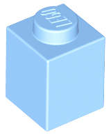Lego (N) ~ Brick 1 x 1 ~ [Bright Light Blue]