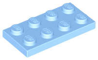 Lego (U) ~ Plate 2 x 4 ~ [Bright Light Blue]
