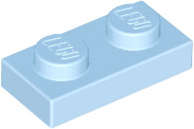 Lego (N) ~ Plate 1 x 2 ~ [Bright Light Blue]