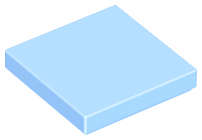 Lego (N) ~ Tile 2 x 2 ~ [Bright Light Blue]