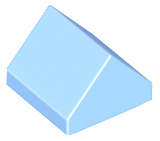 Lego (N) ~ Slope 45 1 x 1 x 2/3 Double ~ [Bright Light Blue]