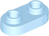 Lego (N) ~ Plate Round 1 x 2 with Open Studs ~ [Bright Light Blue]