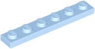 Lego (N) ~ Plate 1 x 6 ~ [Bright Light Blue]