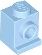Lego (N) ~ Brick Modified 1 x 1 with Headlight ~ [Bright Light Blue]