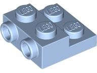 Lego (N) ~ Plate Modified 2 x 2 x 2/3 with 2 Studs on Side - Hollow Bottom Tub ~ [Bright Light Blue]