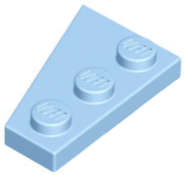 Lego (N) ~ Wedge Plate 3 x 2 Right ~ [Bright Light Blue]