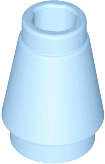 Lego (N) ~ Cone 1 x 1 with Top Groove ~ [Bright Light Blue]