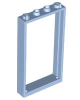 Lego (N) ~ Door Frame 1 x 4 x 6 with 2 Holes on Top and Bottom ~ [Bright Light Blue]