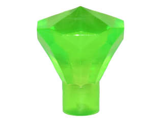 Lego (N) ~ Rock 1 x 1 Jewel 24 Facet ~ [Trans-Bright Green]