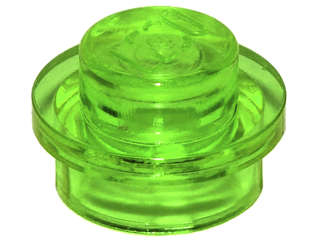 Lego (N) ~ Plate Round 1 x 1 ~ [Trans-Bright Green]