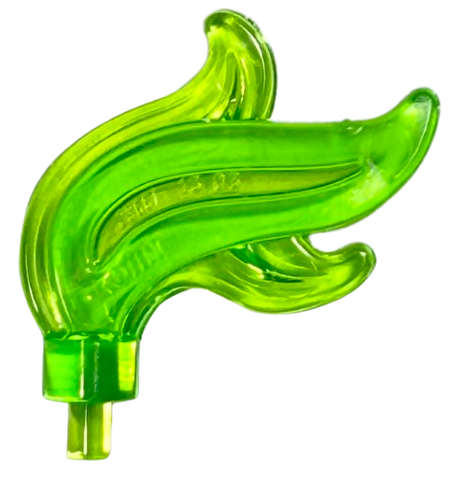Lego (N) ~ Minifigure Plume Feather Triple Compact / Flame / Water with Small ~ [Trans-Bright Green]