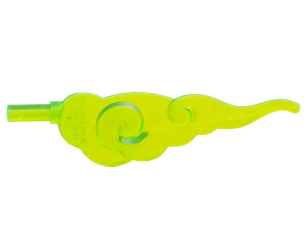 Lego (N) ~ Wave Rounded Straight Swirls with Bar End (Cloud / Wind Gusts) ~ [Trans-Bright Green]