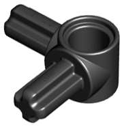 Lego (N) ~ Technic Axle and Pin Connector Hub with 2 Perpendicular Axles ~ [Black]