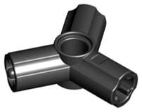 Lego (N) ~ Technic Axle and Pin Connector Triple ~ [Black]